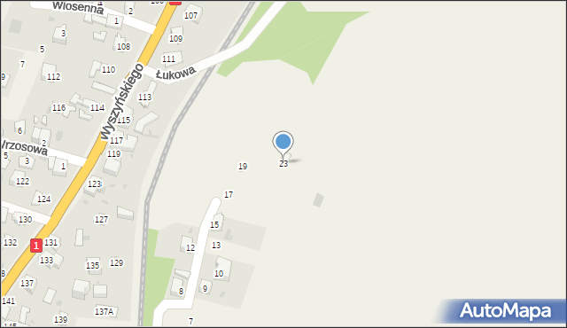 Cisiec, Widokowa, 23, mapa Cisiec