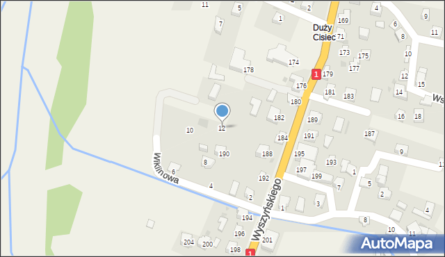 Cisiec, Wiklinowa, 12, mapa Cisiec