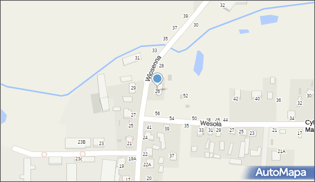 Cybulice Małe, Wiosenna, 26, mapa Cybulice Małe