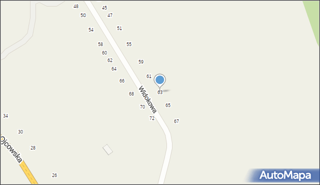 Czajowice, Widokowa, 63, mapa Czajowice