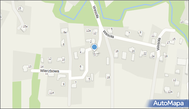 Czaniec, Wierzbowa, 1, mapa Czaniec