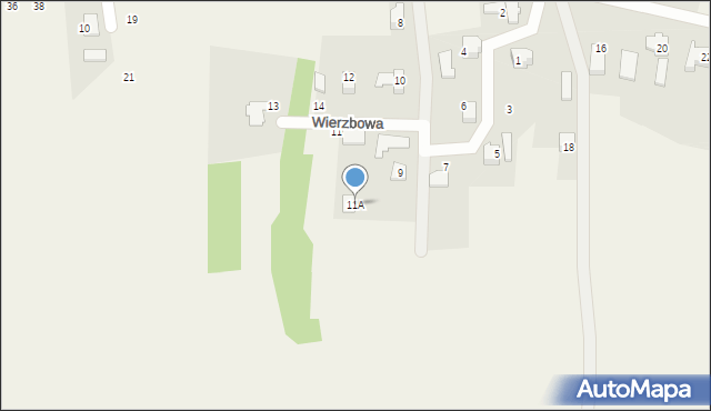 Czaniec, Wierzbowa, 11A, mapa Czaniec