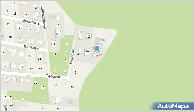 Czapury, Wiązowa, 6, mapa Czapury