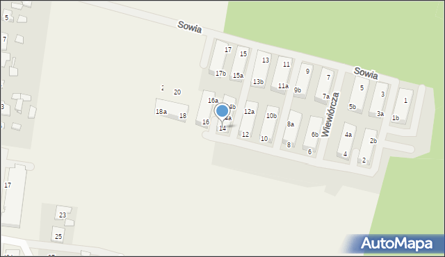 Czapury, Wiewiórcza, 14, mapa Czapury