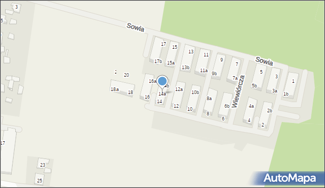 Czapury, Wiewiórcza, 14a, mapa Czapury