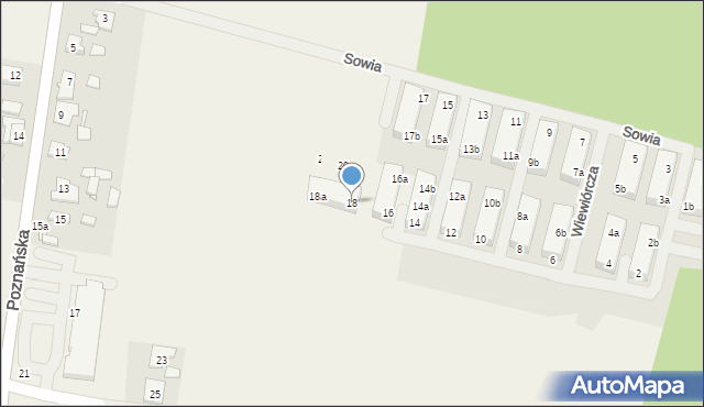 Czapury, Wiewiórcza, 18, mapa Czapury