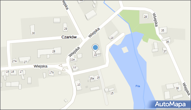 Czarków, Wiejska, 12, mapa Czarków