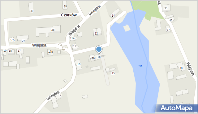 Czarków, Wiejska, 16, mapa Czarków