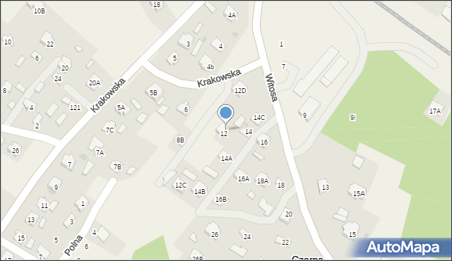 Czarna, Witosa Wincentego, 12A, mapa Czarna