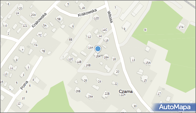 Czarna, Witosa Wincentego, 16A, mapa Czarna