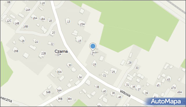 Czarna, Witosa Wincentego, 17, mapa Czarna