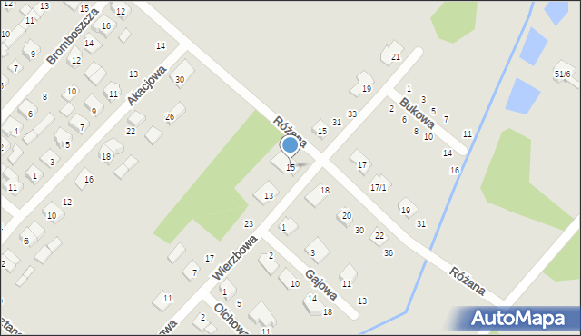 Czarna Białostocka, Wierzbowa, 15, mapa Czarna Białostocka