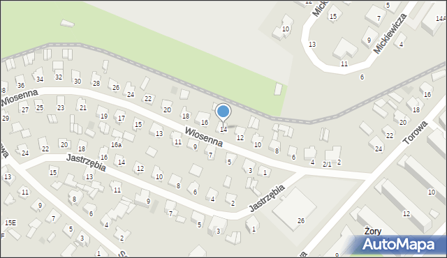 Czarna Białostocka, Wiosenna, 14, mapa Czarna Białostocka