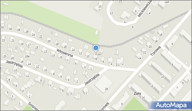 Czarna Białostocka, Wiosenna, 8a, mapa Czarna Białostocka