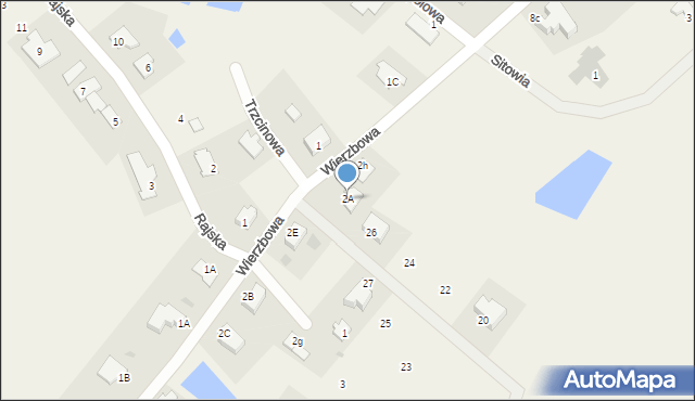 Czarne Błoto, Wierzbowa, 2A, mapa Czarne Błoto