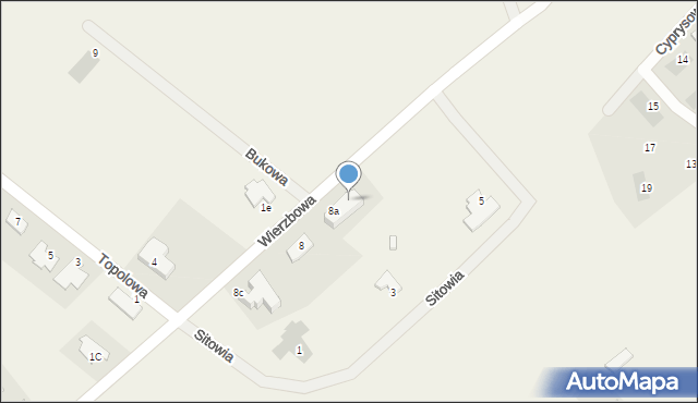 Czarne Błoto, Wierzbowa, 8b, mapa Czarne Błoto