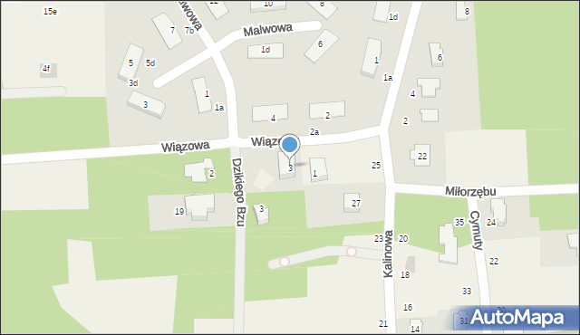 Czarny Las, Wiązowa, 3, mapa Czarny Las