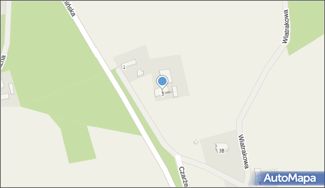 Czarże, Wiatrakowa, 3, mapa Czarże