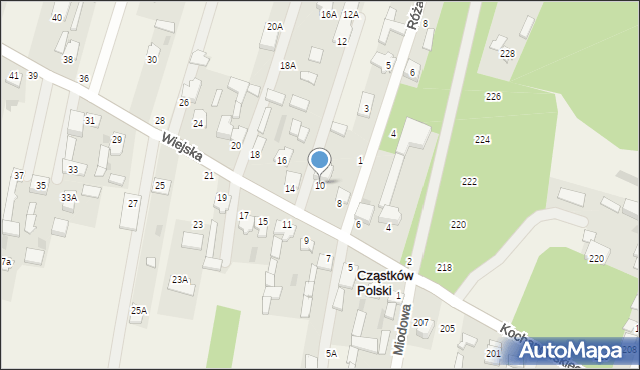 Cząstków Polski, Wiejska, 10, mapa Cząstków Polski