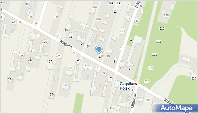 Cząstków Polski, Wiejska, 14, mapa Cząstków Polski