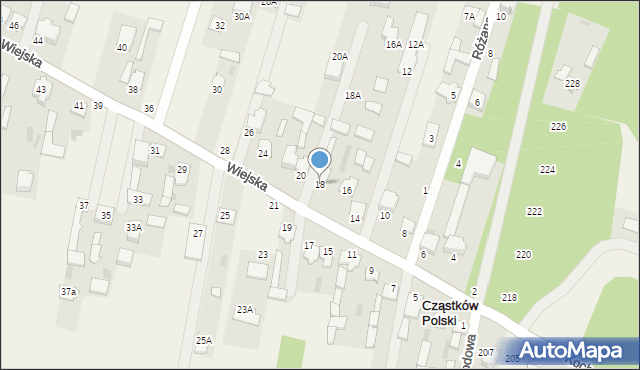 Cząstków Polski, Wiejska, 18, mapa Cząstków Polski