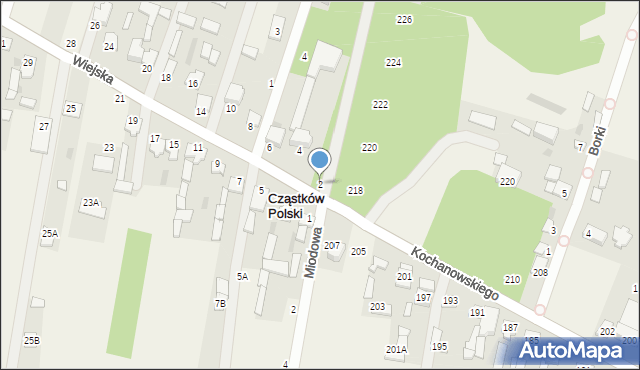 Cząstków Polski, Wiejska, 2, mapa Cząstków Polski