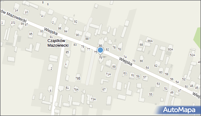 Cząstków Polski, Wiejska, 73, mapa Cząstków Polski
