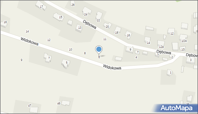 Czechów, Widokowa, 6, mapa Czechów