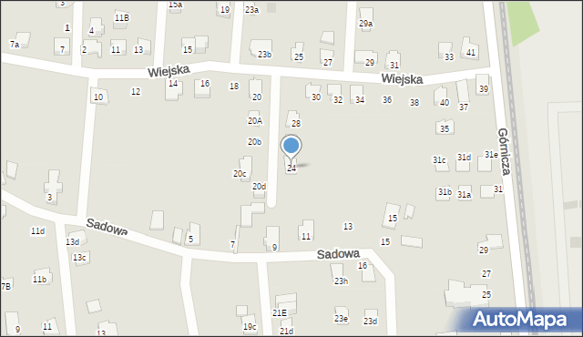 Czechowice-Dziedzice, Wiejska, 24, mapa Czechowic-Dziedzic