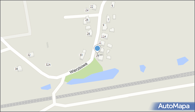 Czechowice-Dziedzice, Wierzbowa, 15, mapa Czechowic-Dziedzic
