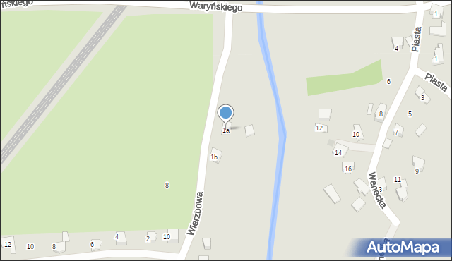 Czechowice-Dziedzice, Wierzbowa, 1a, mapa Czechowic-Dziedzic
