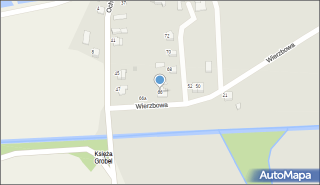 Czechowice-Dziedzice, Wierzbowa, 66, mapa Czechowic-Dziedzic
