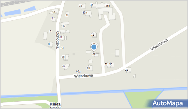 Czechowice-Dziedzice, Wierzbowa, 68, mapa Czechowic-Dziedzic