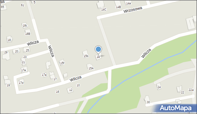 Czechowice-Dziedzice, Wilcza, 14, mapa Czechowic-Dziedzic