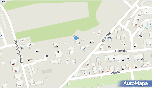 Czeladź, Wiejska, 13A, mapa Czeladź