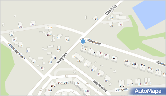 Czeladź, Wiosenna, 1, mapa Czeladź