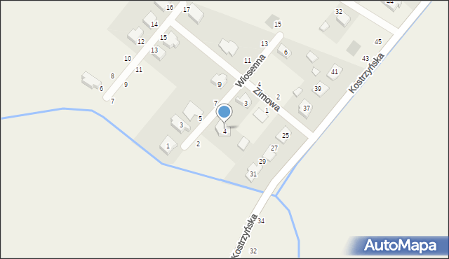 Czerlejno, Wiosenna, 4, mapa Czerlejno