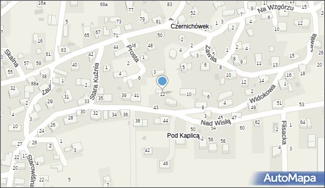 Czernichów, Widokowa, 12, mapa Czernichów