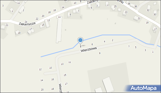 Czernichów, Wierzbowa, 8, mapa Czernichów