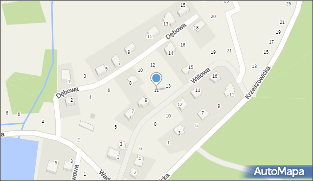 Czernichów, Willowa, 11, mapa Czernichów