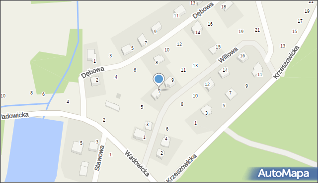 Czernichów, Willowa, 7, mapa Czernichów