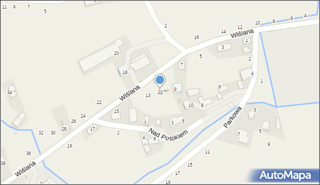 Czernichów, Wiślana, 11, mapa Czernichów