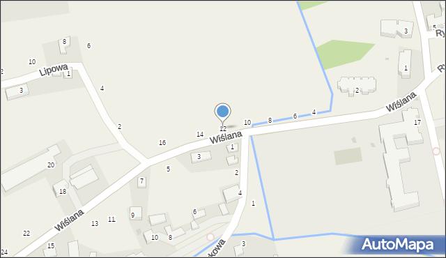 Czernichów, Wiślana, 12, mapa Czernichów
