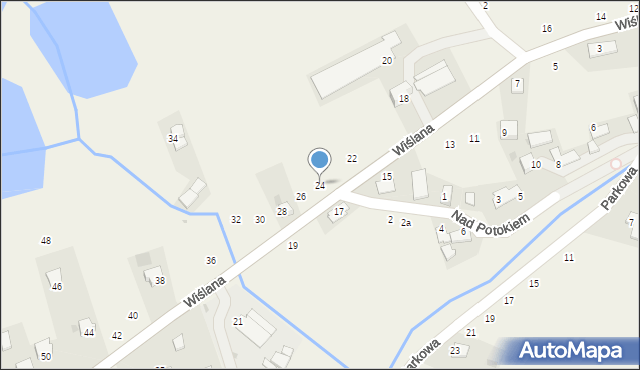 Czernichów, Wiślana, 24, mapa Czernichów