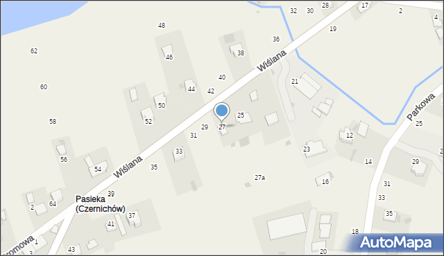 Czernichów, Wiślana, 27, mapa Czernichów