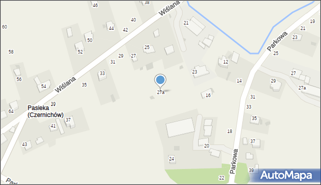 Czernichów, Wiślana, 27a, mapa Czernichów
