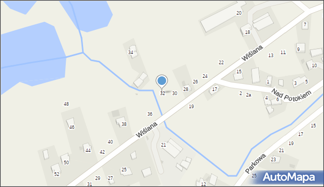 Czernichów, Wiślana, 32, mapa Czernichów