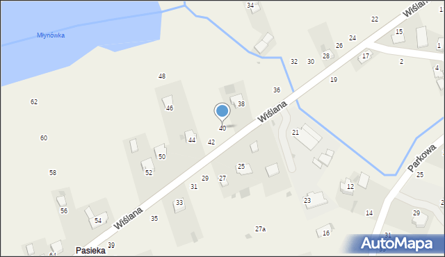Czernichów, Wiślana, 40, mapa Czernichów