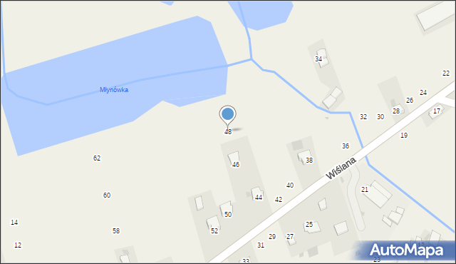 Czernichów, Wiślana, 48, mapa Czernichów