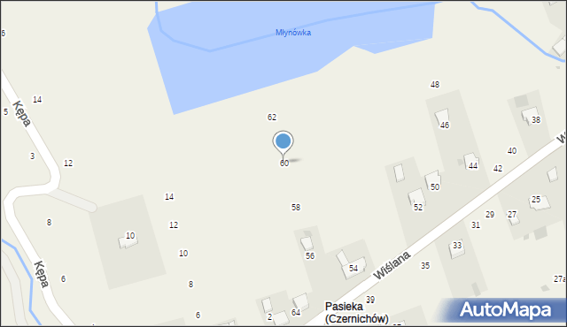 Czernichów, Wiślana, 60, mapa Czernichów